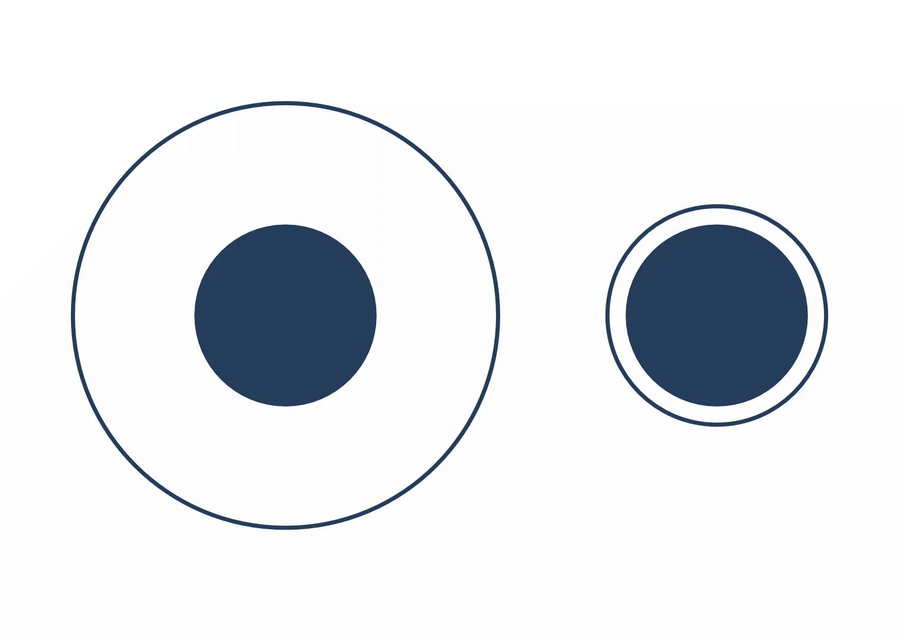 An optical illusion; Two circles of the same size appear different.