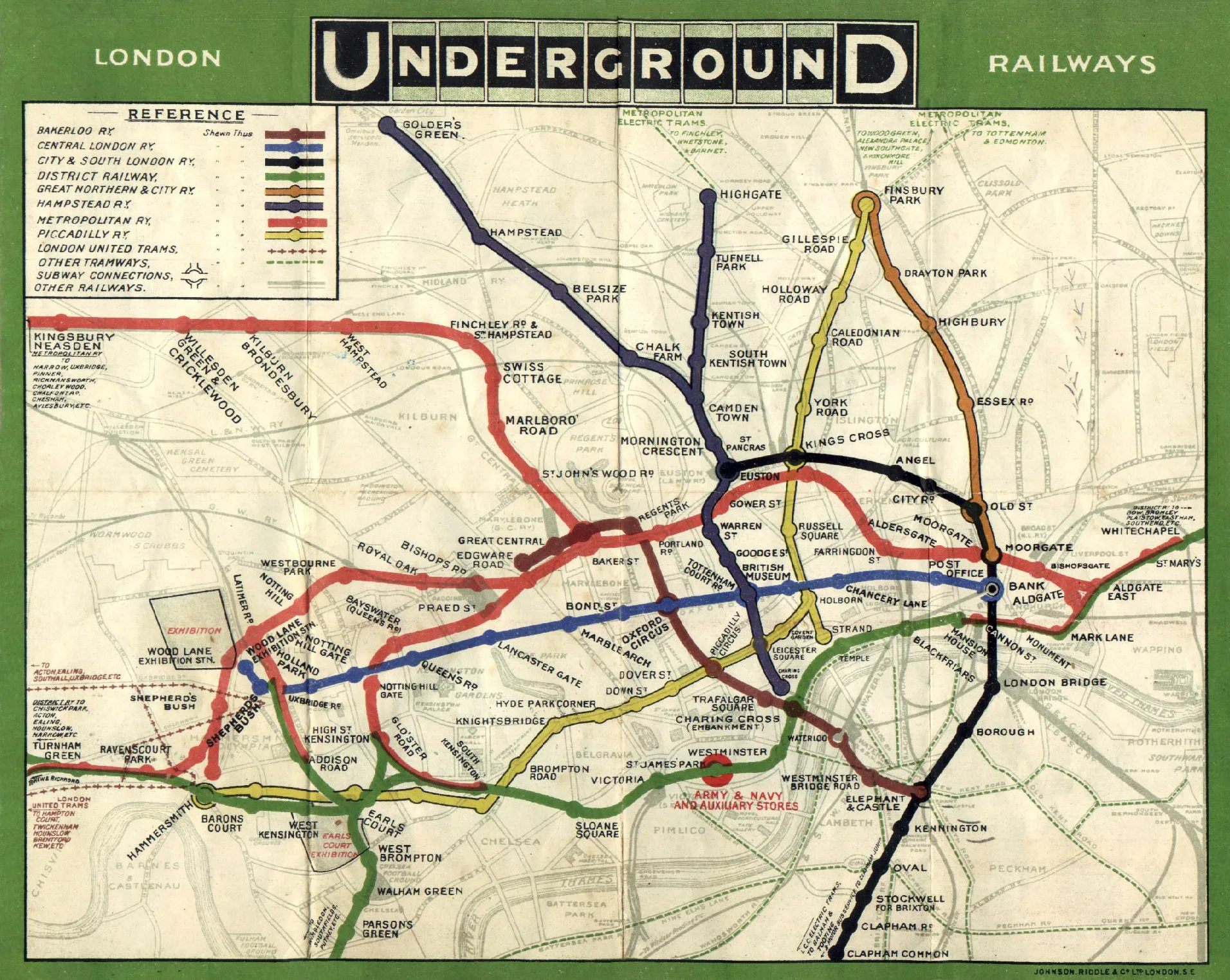 London Underground map in 1908