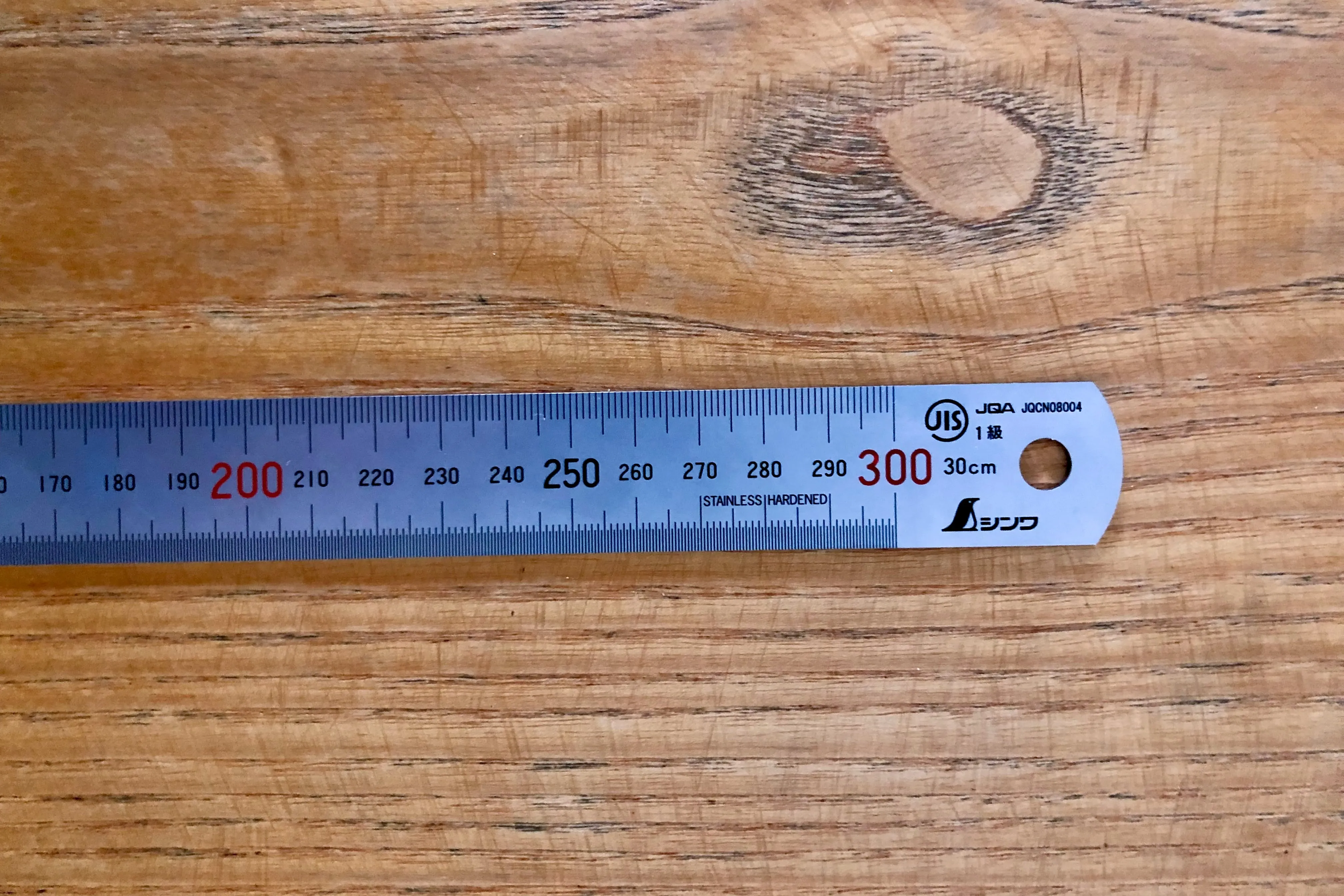 Back of a metalic ruler